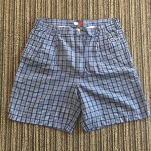 Vintage Tommy Hilfiger Blue Checker Shorts Size 33